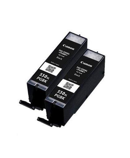 Merkloos – Inktcartridge / Alternatief voor de Canon PGI-550BK XL / 6431B001 cartridge multipack 2 stuks met chip (compatible)
