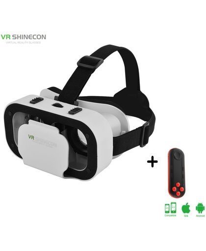 Shinecon® 5.0 Pro - 3D Virtual Reality Bril IMAX 3D - Ingebouwde VR Hoofdtelefoon - IOS/Android + Premium VR Controller