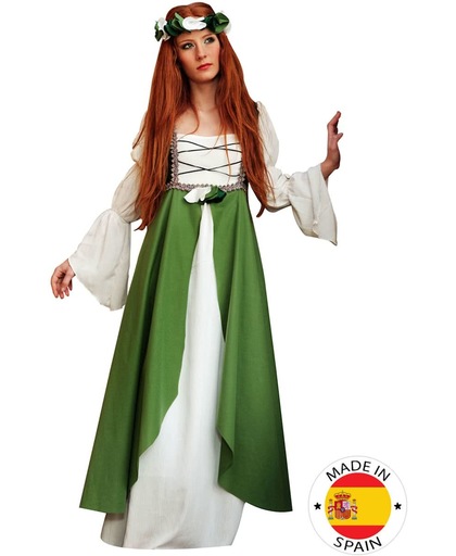Groene middeleeuws feestkleding voor dames - Verkleedkleding - Small
