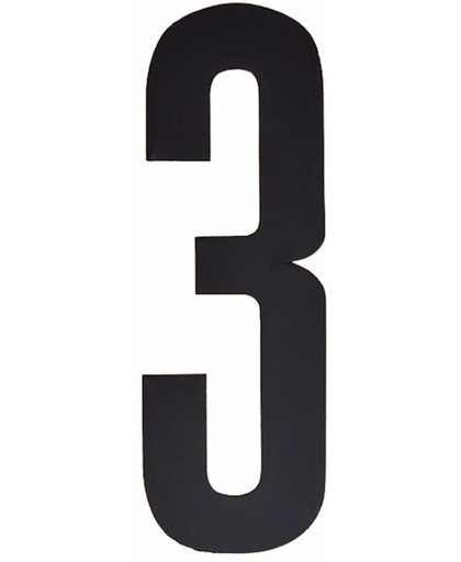 Cijfer sticker 3 zwart 10 cm - klikocijfers / losse plakcijfers