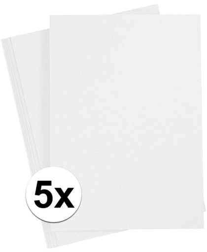5x Wit A4 vel 180 grams - hobby karton
