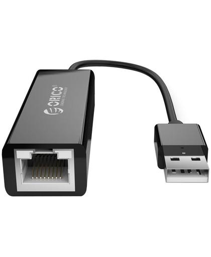 Orico - USB3.0 Type-A naar Ethernet Gigabit Adapter - 10/100/1000Mbps - 13CM Kabel - Zwart