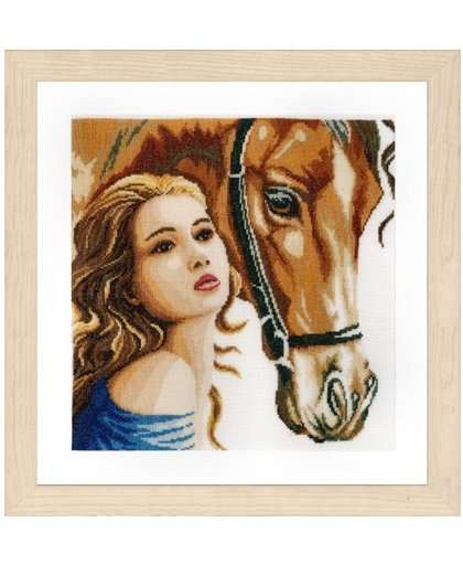 borduurpakket PN0158324 vrouw met paard
