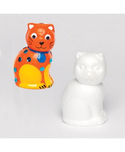 Maak ontwerp je eigen katten van piepschuim - knutselspullen voor kinderen (5 stuks)