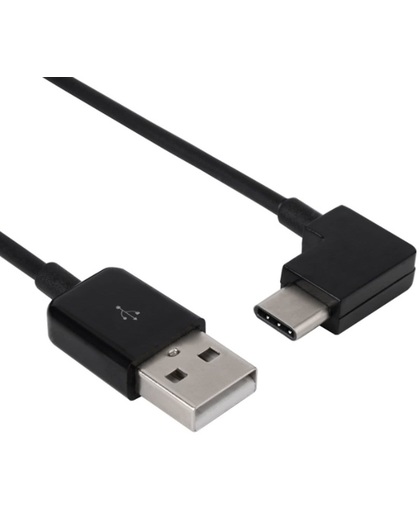 Coretek USB-C naar USB kabel haaks - USB2.0 / zwart - 0,20 meter