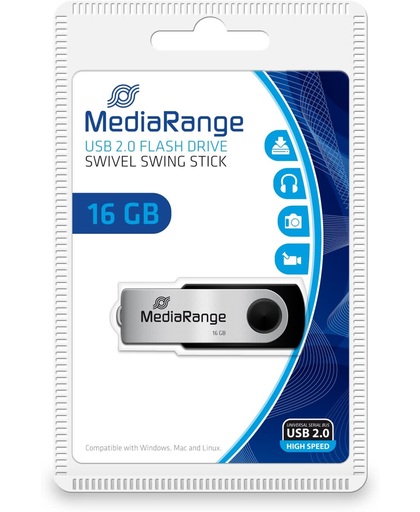 MediaRange Flexi Blister  - USB-stick - 16 GB