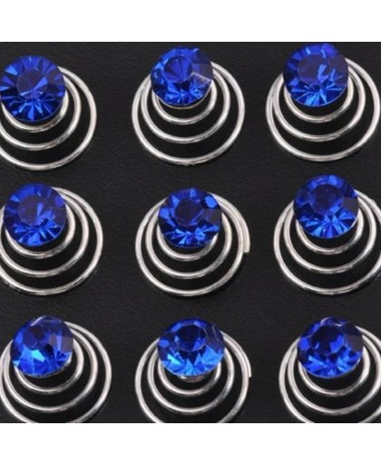 Donker Blauwe Kristal Curlies - 6 stuks