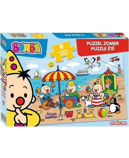 Bumba Puzzel - Zomer 9 stukjes Bumba gaat met al zijn vriendjes een dagje naar het strand! Deze puzzel heeft 9 stukjes en is dus ideaal voor de beginnende peuter-puzzelaars. Ontdek daarna samen met je peuter wat er allemaal op de kleurrijke zomerpren