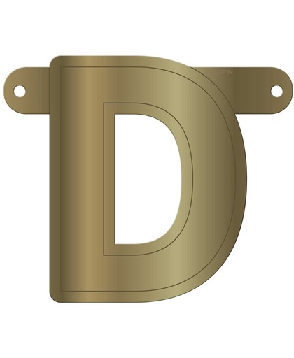 Gouden metallic banner letter d