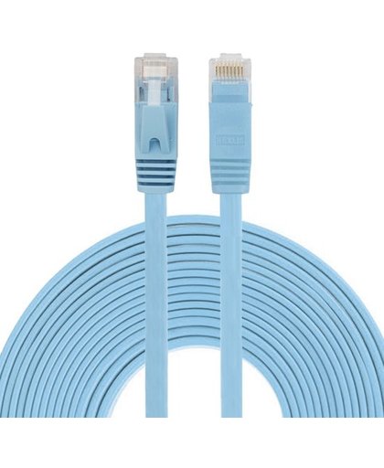 8m CAT6 Ultra dunne Flat Ethernet netwerk LAN kabel (1000Mbps) - Blauw