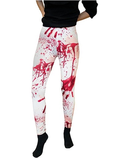 Halloween Witte legging met bloedvlekken