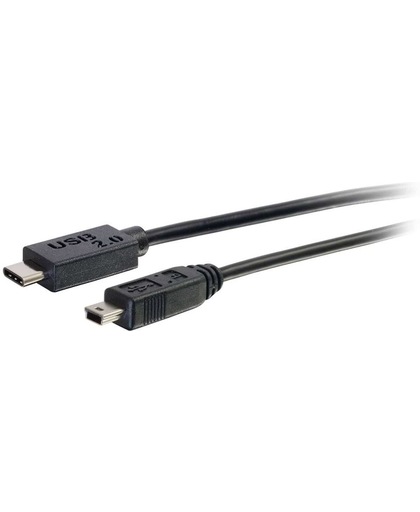 C2G USB 2.0, C - Mini B, 2m 2m USB C Mini-USB B Mannelijk Mannelijk Zwart USB-kabel