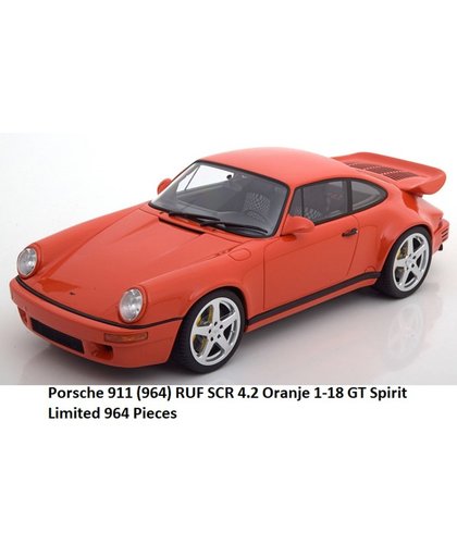 Porsche 911 (964) RUF SCR 4.2 Oranje 1-18 GT Spirit Limited 964 Pieces