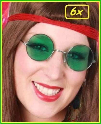 6x Hippie bril 60s groen
