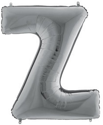 Folieballon letter Z zilver (100cm)
