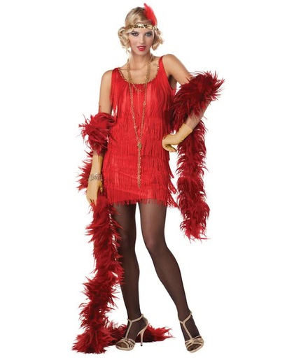 Rood Charleston kostuum voor vrouwen  - Verkleedkleding - Small