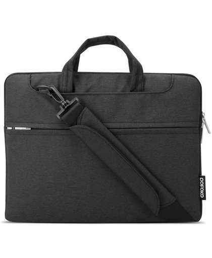 POFOKO 13.3 inch laptoptas met schouderband - Zwart