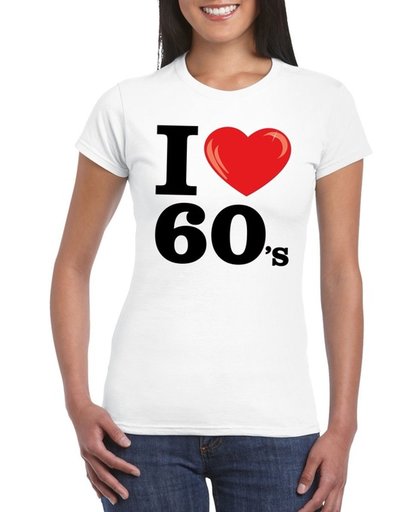 I love 60's t-shirt wit dames - sixties kleding M