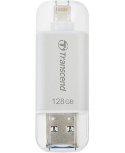 Transcend JetFlash JetDrive Go 300 128GB 128GB USB 3.0 (3.1 Gen 1) USB-Type-A-aansluiting Zilver USB flash drive