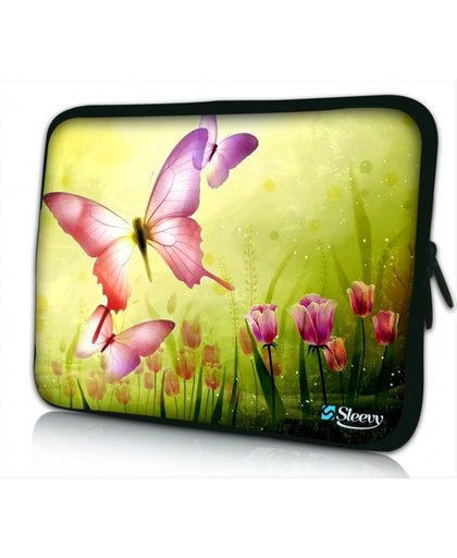 Laptop sleeve 13.3 inch vlinders en tulpen - Sleevy
