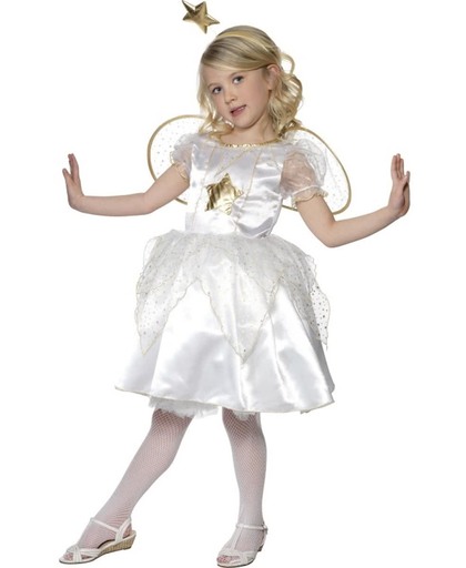 Star Fairy Kerstengel kostuum - Jurkje, vleugels en diadeem met ster - Verkleedkleding meisjes maat 134-140