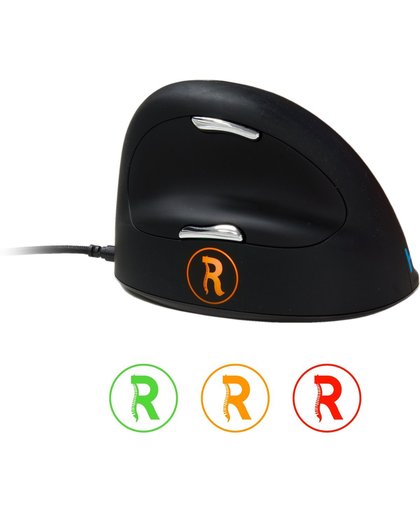 R-Go Tools HE Mouse Break, Ergonomische muis, Pauzesoftware, Medium (165-195mm), Rechtshandig, Bedraad