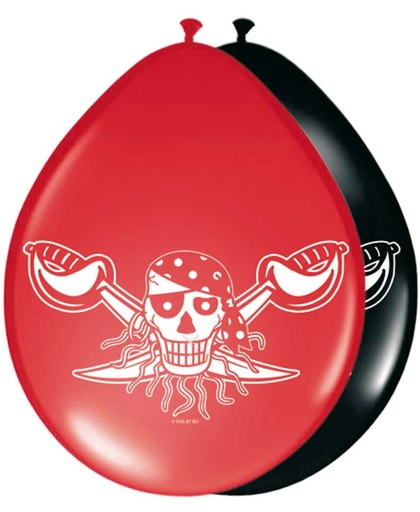 Rode Piraat ballonnen - 8 stuks