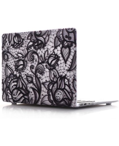 Shop4 - MacBook 15 inch Pro Retina Hoes - Hardshell Cover Henna Bloemen Transparant