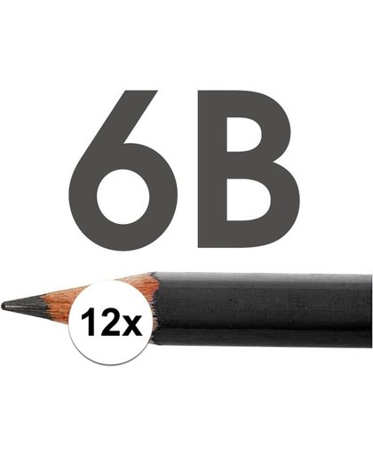12x HB potloden voor volwassenen hardheid 6B