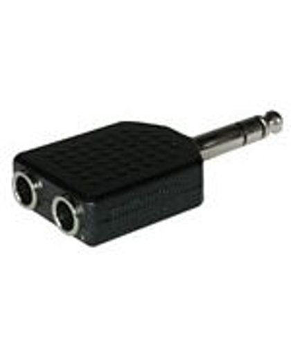 C2G Stereo/Dual Stereo Adapter 2x Stereo 6.3mm FM 6.3mm Stereo M Zwart kabeladapter/verloopstukje