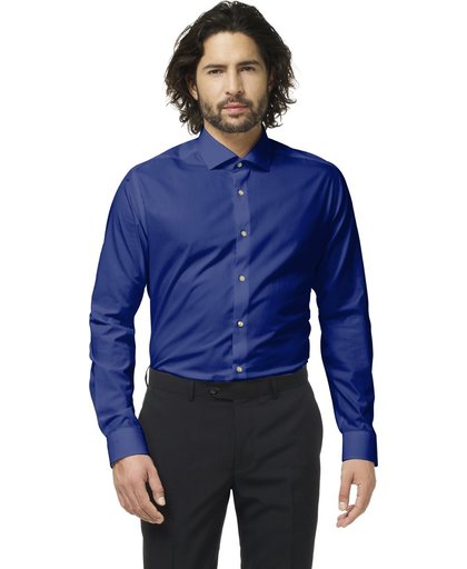 OppoSuits Navy Royale Overhemd voor Heren (Marineblauw) - Zakelijke en Vrijetijds Overhemden voor Mannen, Meerdere Kleuren Beschikbaar