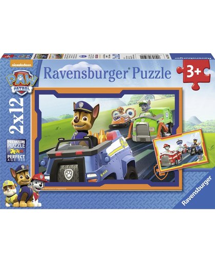 Ravensburger Paw Patrol in actie- Twee puzzels van 12 stukjes - kinderpuzzel
