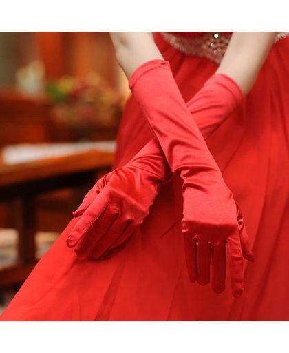 Gala / Feest handschoenen rood effen 48cm