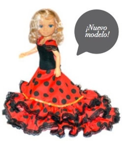 Spaanse jurk - voor Barbie pop rood zwart