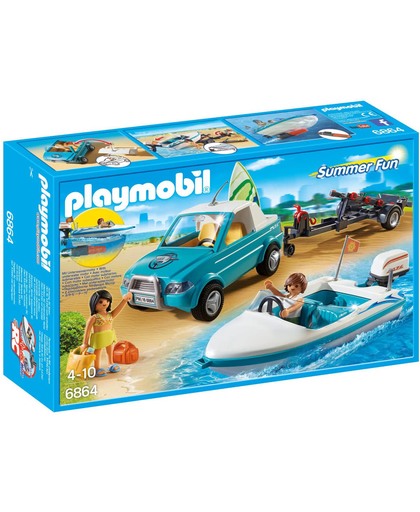Playmobil Pick-up met speedboot met onderwatermotor - 6864