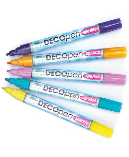 Deco-pennen met glinsterende parelmoer acrylverf  (Pakket A)