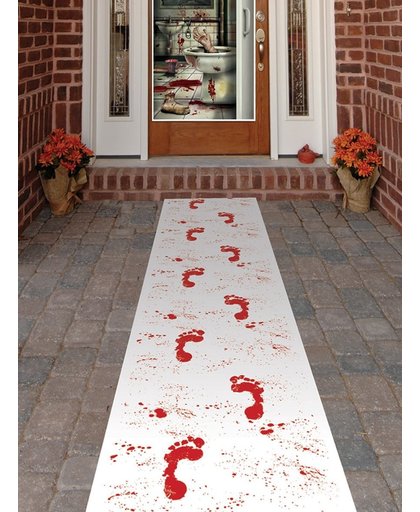Loper met bebloede voetafdrukken Halloween  - Feestdecoratievoorwerp - One size