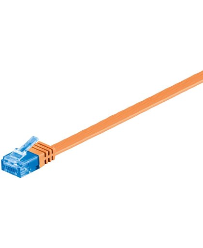 Wentronic - UTP platte netwerkkabel CAT6a - Oranje - 0,50 meter