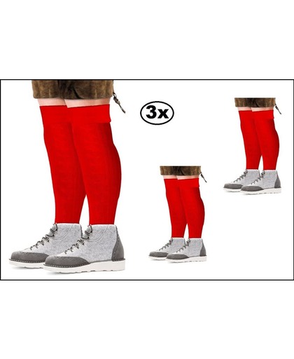 3x Tiroler sokken rood 39-42