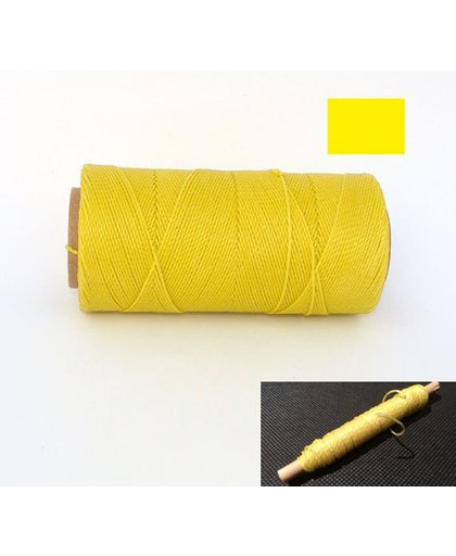 Macrame Koord - Waxed Polyester Cord - FEL GEEL / BRIGHT YELLOW - Klos 914 cm - 1mm dik