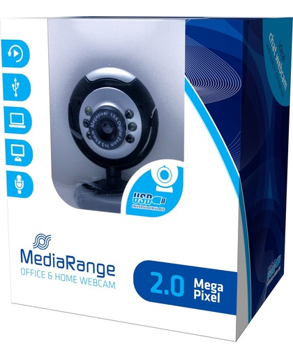 MediaRange MROS602 2MP 1280 x 1024Pixels USB 2.0 Zwart, Grijs webcam