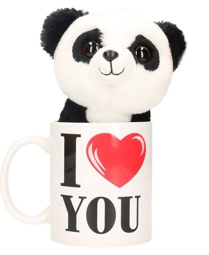 I Love You mok / beker met knuffel panda