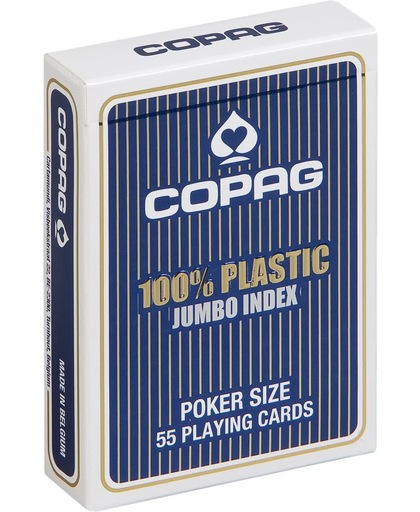 Plastic speelkaarten Blauw Jumbo Index - Copag
