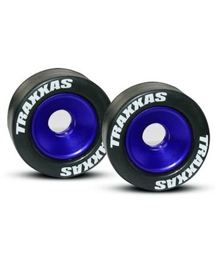 Wheels, aluminum (blue-anodized) (2)/ 5x8mm ball bearings (4