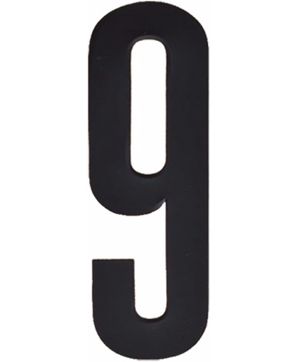 Cijfer sticker 9 zwart 10 cm - klikocijfers / losse plakcijfers