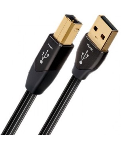 AudioQuest 1.5m Pearl USB A-B 1.5m USB A USB B Mannelijk Mannelijk Zwart USB-kabel