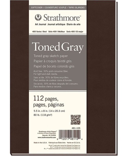 Strathmore Art Journal Toned Gray 14x21 cm soft cover