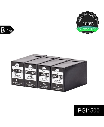 4x PGI-1500XL Compatibel inktcartridges voor Canon Pixma MB2050, Canon Pixma MB2150, Canon Pixma MB2155, Zwart