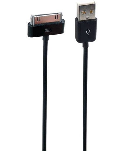 Apple Dockconnector USB kabel. 3 meter laadsnoer zwart. 1 jaar garantie op breuk en werking.