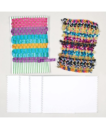 Maak ontwerp je eigen weefkaarten - knutselspullen voor kinderen en volwassen voor het maken decoraties (30 stuks)